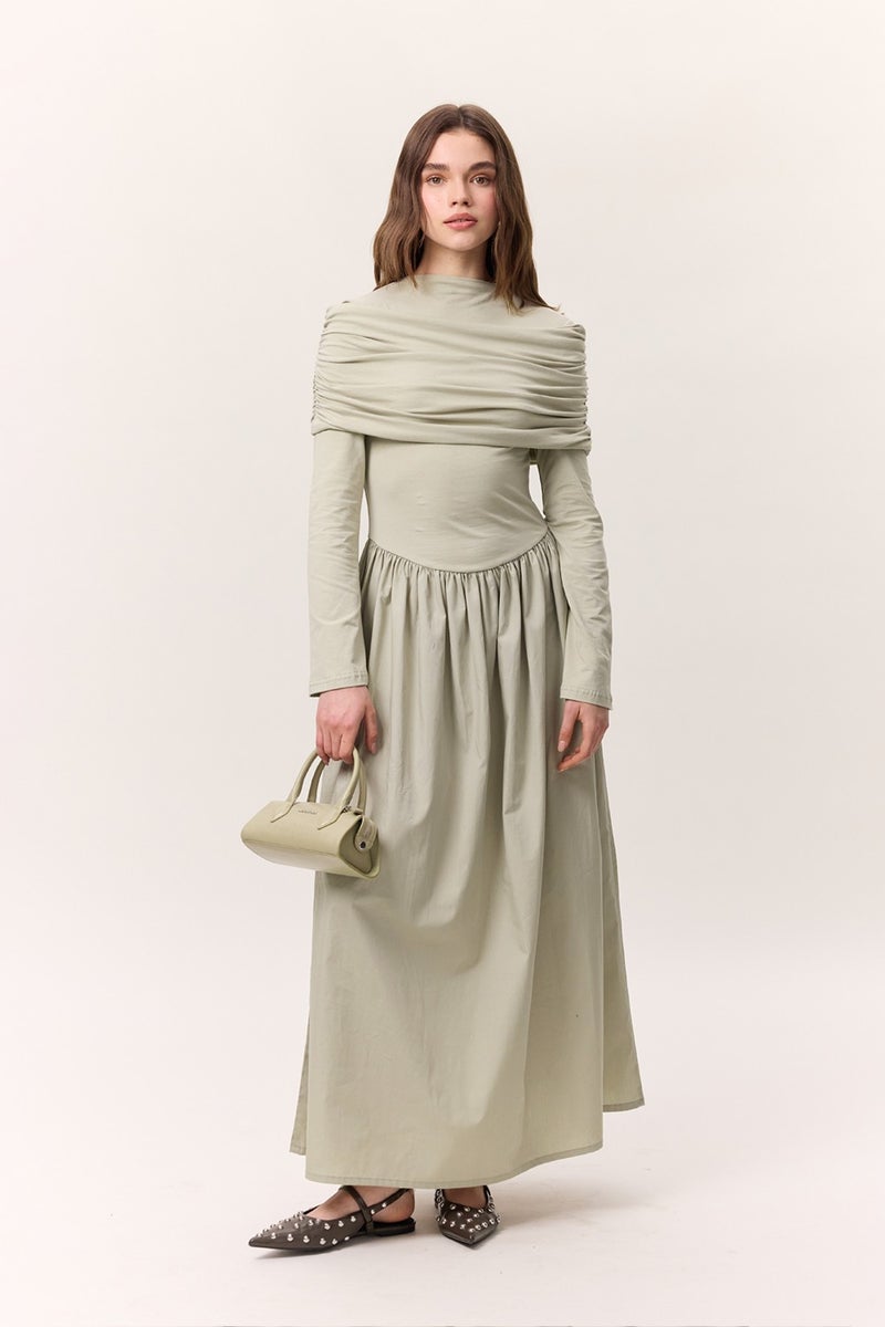 Manuka Draped Cotton Maxi Dress  - Image 5