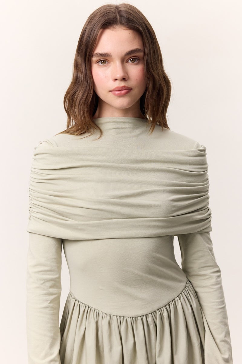 Manuka Draped Cotton Maxi Dress  - Image 4