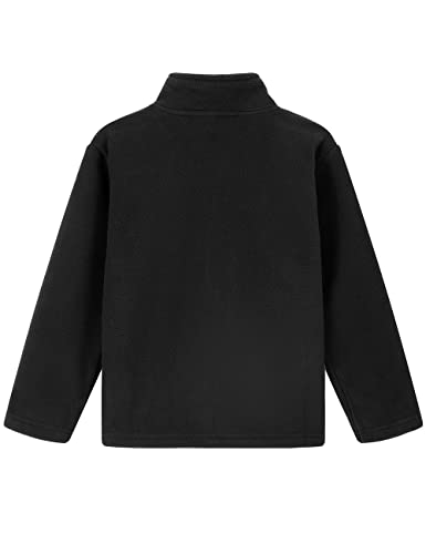 Noomelfish Girls Full Zip Soft Polar Fleece Jacket Outerwear Coat With Pockets, Black, Size 9-10 Years - Image 2