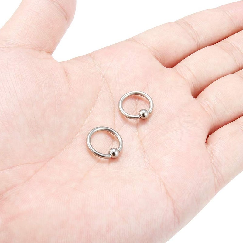 SCERRING خواتم أنف حلقة كابتيف بيد من التيتانيوم G23 بحجم 14G، 2 قطع - Image 4