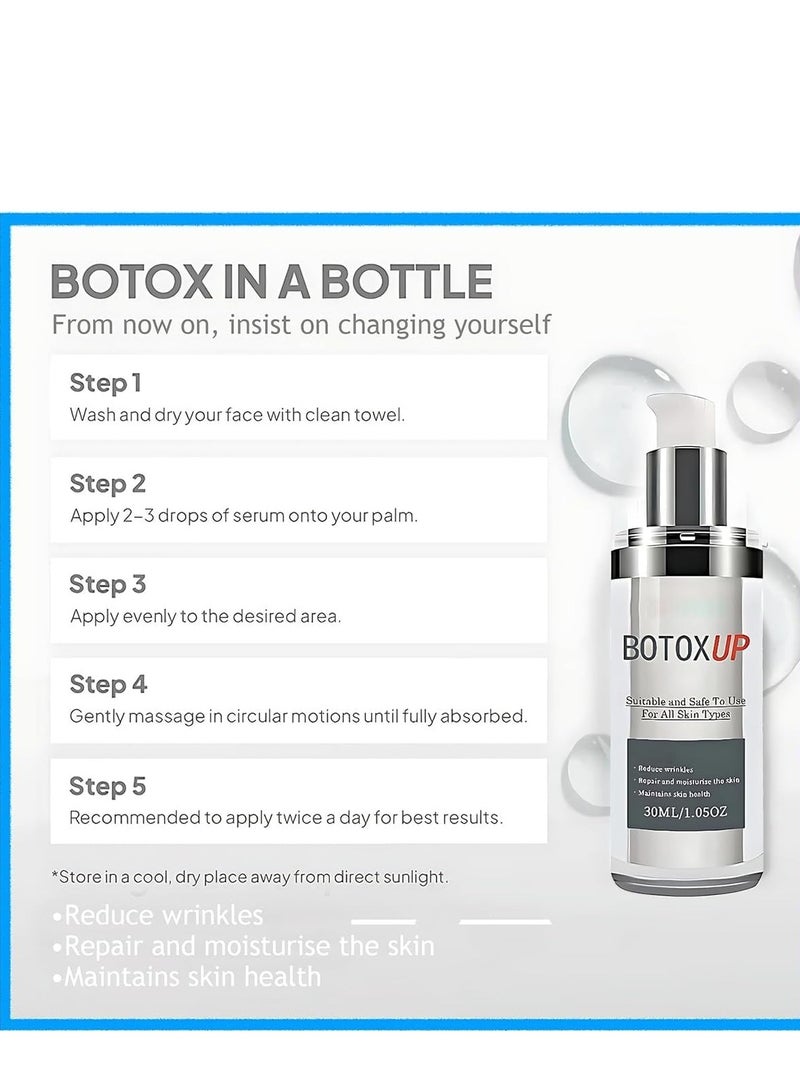 EELHOE Botox Face Moisturizer, Botox Stock Solution, Facial Serum with Vitamin C & Hyaluronic Acid, Aging Serum for Face, Reduce Wrinkles, Fine Lines, Plump Skin, Face Tightening, For All Skin Types 30ml - Image 4