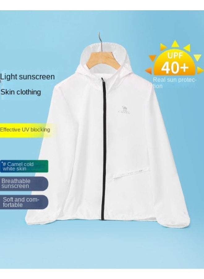 كاميل 【camel سترة الحماية من الشمس للنساء】سترة بيضاء باردة للبشرة في الهواء الطلق، سترة رياضية خفيفة الوزن للنساء، قميص حماية البشرة من الشمس - Image 1