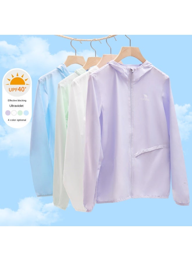 كاميل 【camel سترة الحماية من الشمس للنساء】سترة بيضاء باردة للبشرة في الهواء الطلق، سترة رياضية خفيفة الوزن للنساء، قميص حماية البشرة من الشمس - Image 5