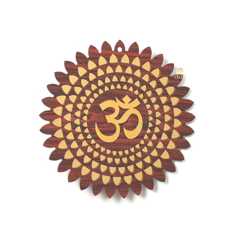 DULI MDF OM Wall Hanging, Feng Shui, Wall Art, Wall Decor, PositiveVibes, Wall Art, Diwali Decor, Diwali Decoration, Diwali Gifts (MDFWallHanging: GlowingOm(8Inches)) - Image 3