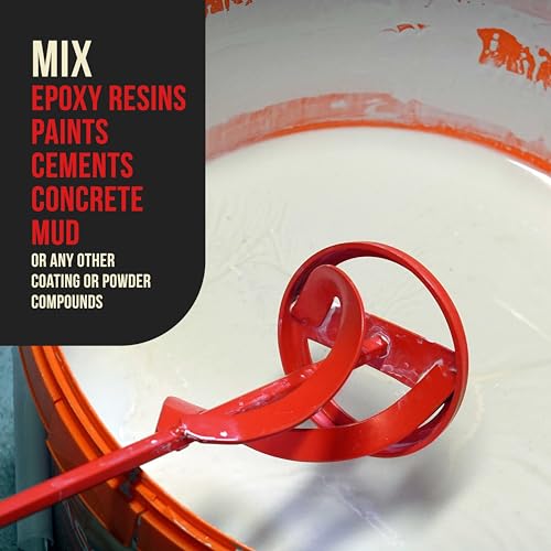 TCP Global Paint Mixer Attachment (Set of 3) - 14" Drill Paddle Mixer with 3/8" & 5/16" Hex Shafts, Mini Mixer - Mix 1 Quart to 2.5 Gallons of Paint, Epoxy Resin, Concrete, Drywall Mud, Mortar & More - Image 5