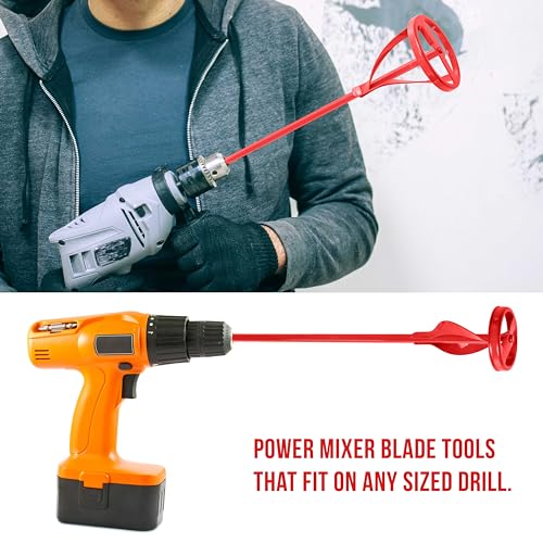 TCP Global Paint Mixer Attachment (Set of 3) - 14" Drill Paddle Mixer with 3/8" & 5/16" Hex Shafts, Mini Mixer - Mix 1 Quart to 2.5 Gallons of Paint, Epoxy Resin, Concrete, Drywall Mud, Mortar & More - Image 4