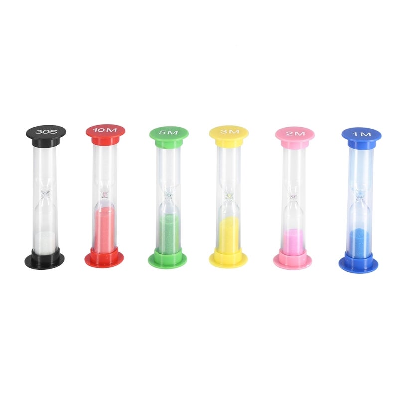 Sand Glass Timer Plastic Hourglass Set - Durable Reusable Hourglass for Kitchen Baking Home Office Exercise Decoration - Image 1