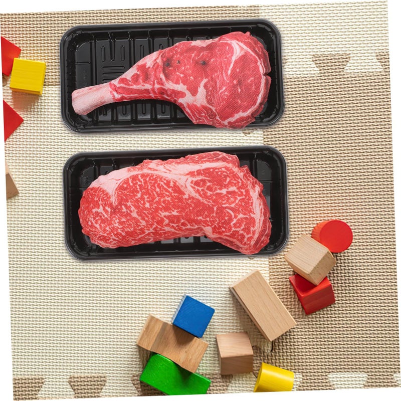 Set Of 2 Realistic Artificial Beef And Snowflake Steak Model High Simulation Fake Food Ornament For Home Decor Scene Photo Props Faux Food - Image 5