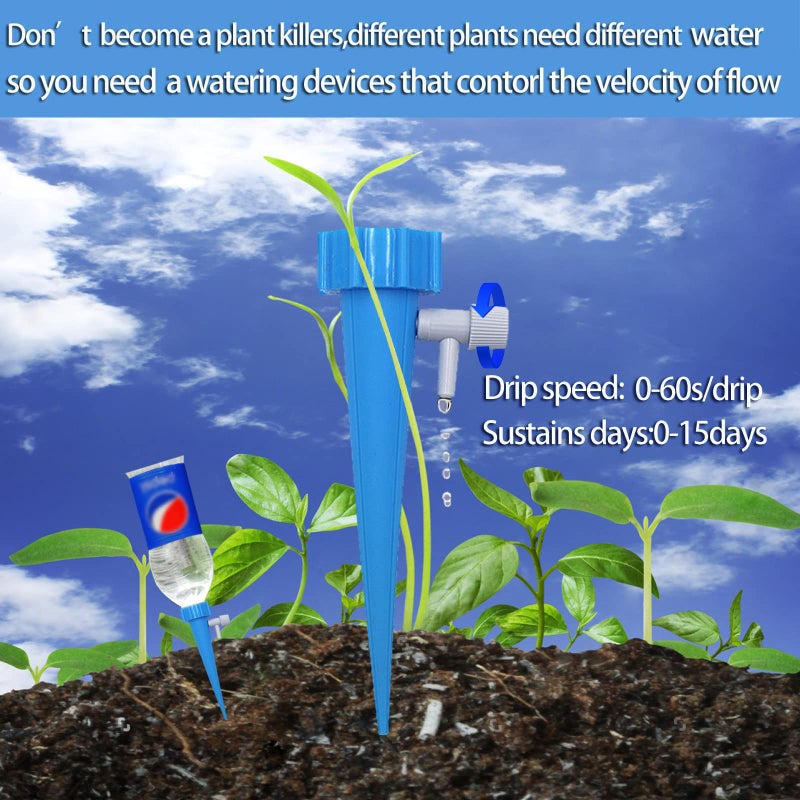 LABOTA 24 Pack Self Watering Spikes for Plant, Outdoor Automatic Plants Waterer, Insert Devices with Adjustable Vavle Switch for Garden Water Planter System Indoor & Outdoor - Image 4