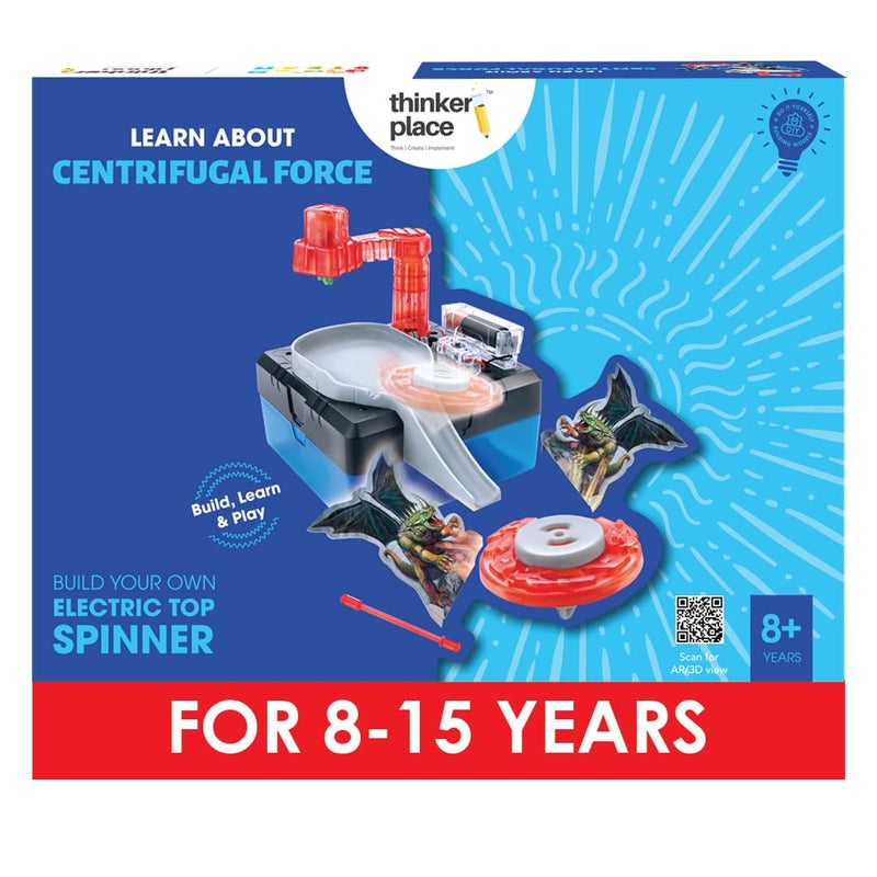 ThinkerPlace Amazing Electric Top DIY Kit | Build, Learn & Play | STEM Toy for Kids Age 8+ | Centrifugal Force Learning Kit with AR Experience | Fun Educational Game - Image 1