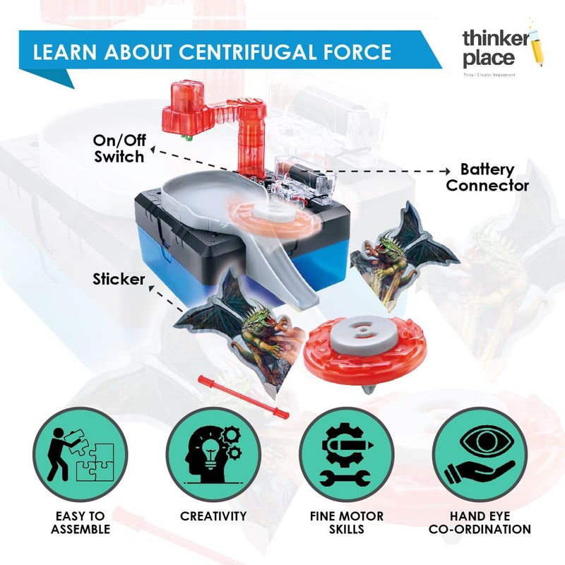 ThinkerPlace Amazing Electric Top DIY Kit | Build, Learn & Play | STEM Toy for Kids Age 8+ | Centrifugal Force Learning Kit with AR Experience | Fun Educational Game - Image 5