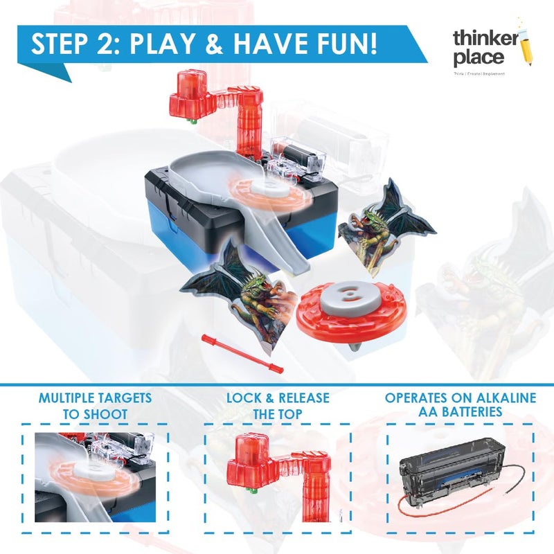 ThinkerPlace Amazing Electric Top DIY Kit | Build, Learn & Play | STEM Toy for Kids Age 8+ | Centrifugal Force Learning Kit with AR Experience | Fun Educational Game - Image 3