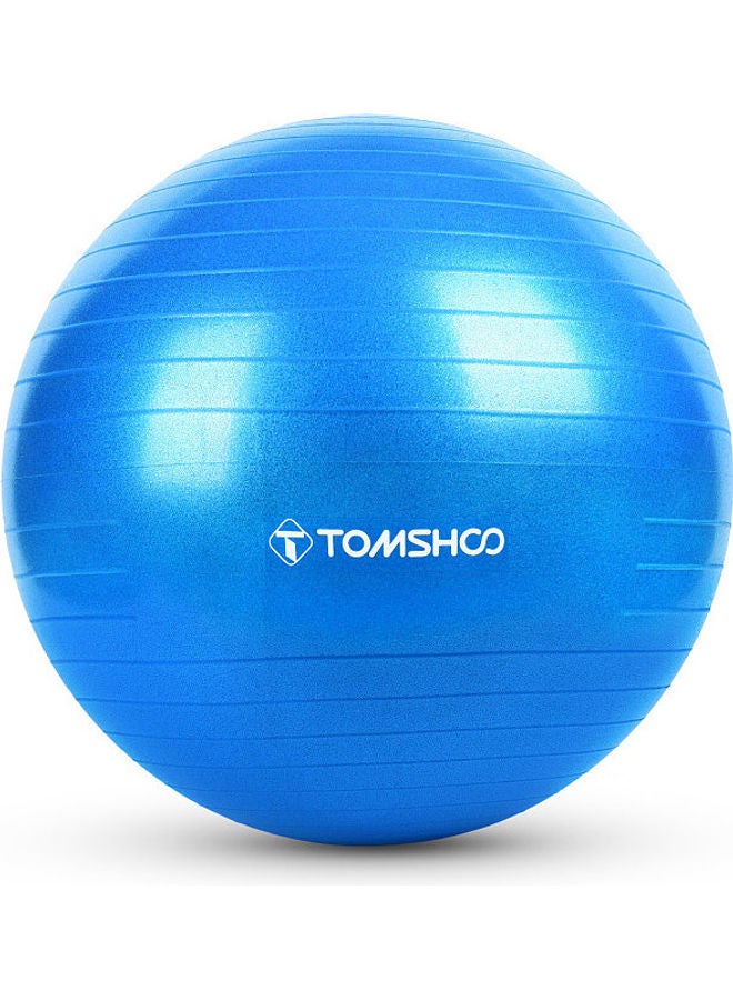 تومشو 55Cm Thickened Yoga Ball With Foot Pump For Stability Balance Pilates Physical Fitness Exercise Blue - Image 3