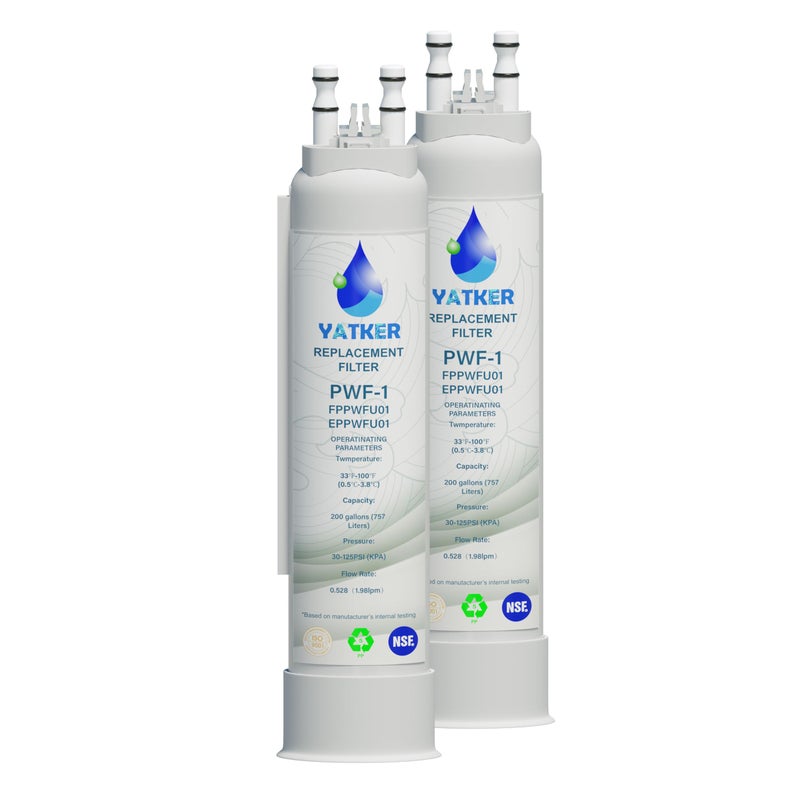 Yatker FPPWFU01 Water Filter Replacement, Compatible With Electrolux EPPWFU01 PureAdvantage PWF-1, Frigidaire FPPWFU01 PurePour PWF-1, 2 Pack - Image 1