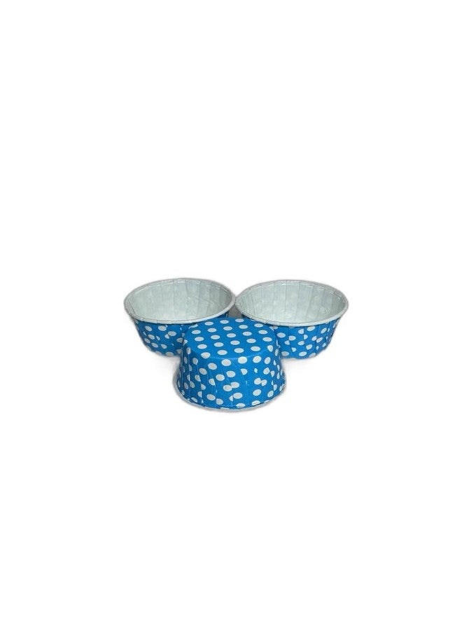 Baekence Bake and Serve Muffin Cup Cake Liners Cake Moulds Baking Cups Blue Dot (50x40), Pack of 200 pcs - Image 1