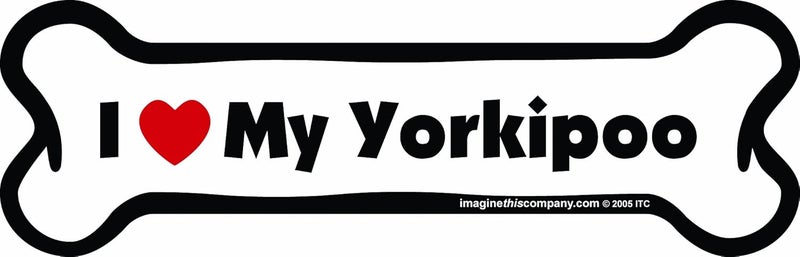 Imagine This I Love My Yorkiepoo Car Magnet - Image 1