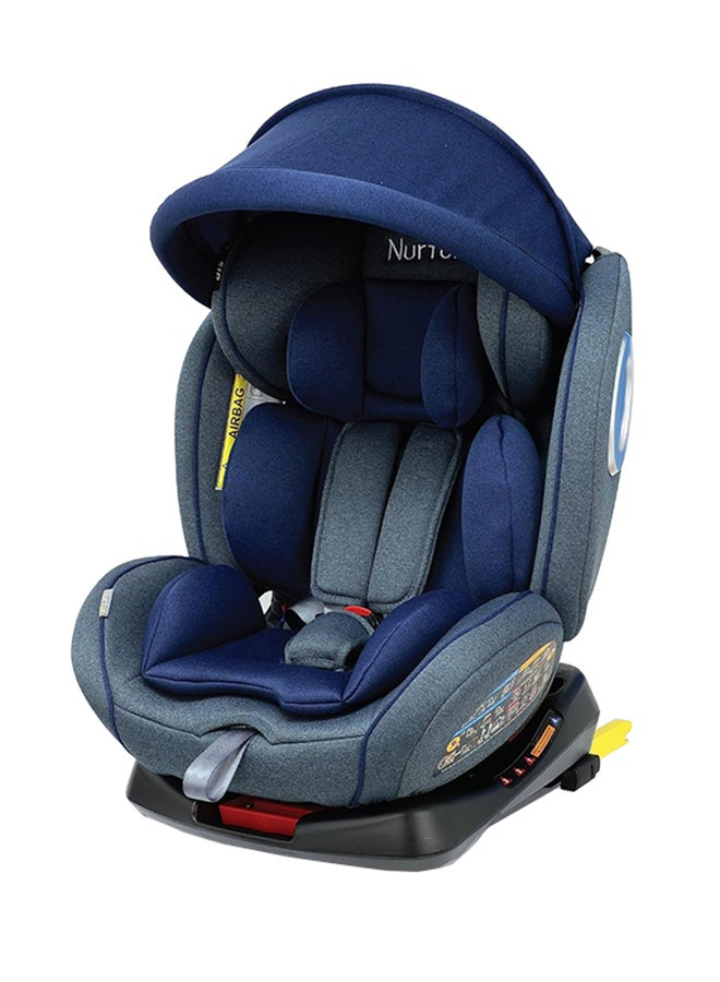 Nurtur Ultra Baby/Kids 4-in-1 Car Seat - 360Â° Rotation - ISOFIX â€“ 9-Level Adjustable Headrest and Canopy - 0 months to 12 years (Group 0+/1/2/3), Upto 36kg - Navy - Image 1