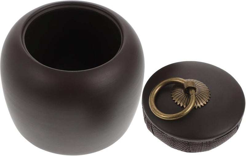 SUPVOX Tea Storage Jar Black Zisha Ceramic Canister Airtight Moisture-proof Tea Container for Office and Home Use - Image 1