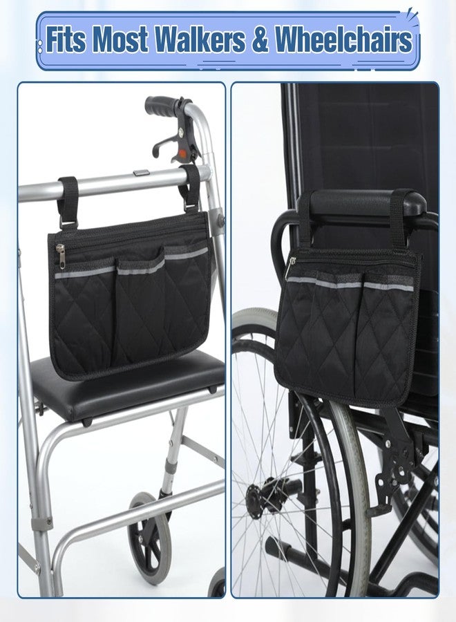 Azefnuhk Wheelchair Side Bag, Wheelchair Accessories, Mobility Armrest Bags, Mobility Scooter Accessories with Zipper for Walker, Rollator, Scooter, Mobilitys Chair Organizer with Multiple Pockets - Image 4