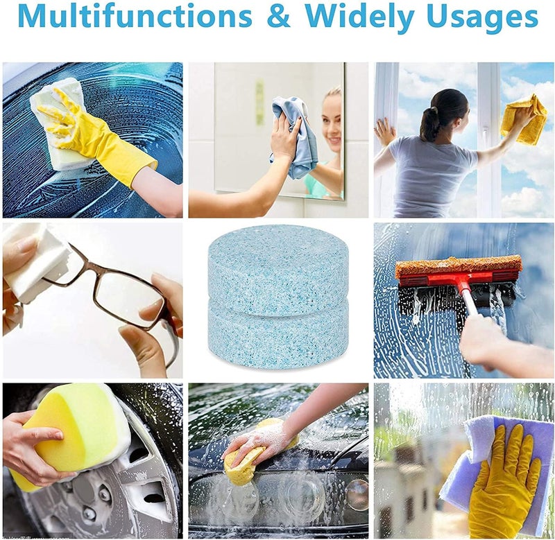 comfrt 100 Pieces Car Windshield Washer Fluid Tablets,Wiper Water Solid Wiper Glass Liquid Cleaning Supplies - Image 5