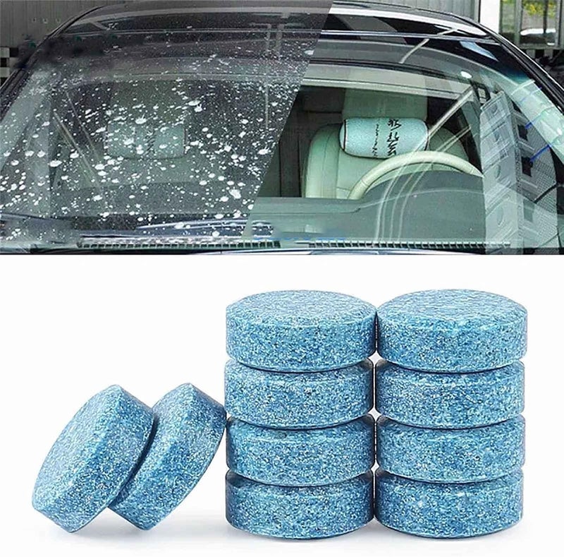 comfrt 100 Pieces Car Windshield Washer Fluid Tablets,Wiper Water Solid Wiper Glass Liquid Cleaning Supplies - Image 1