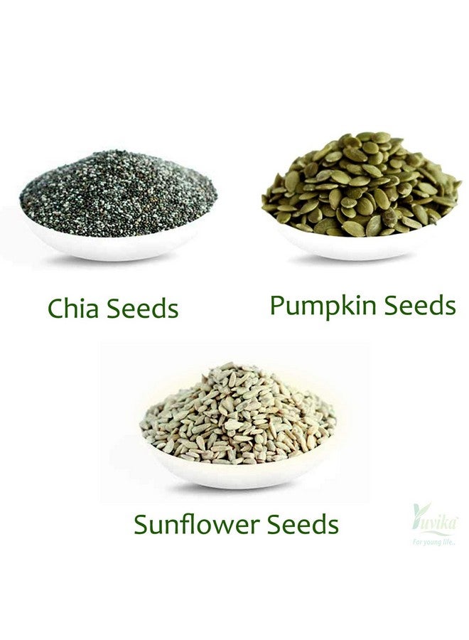 YUVIKA Combo Chia Seeds - Pumpkin Seeds - Sunflower Seeds 450 Grams (150 Grams Each) - Image 2