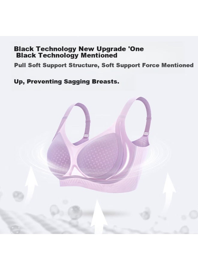 Gracewell Summer Seamless Thin Cool Push-up Bra Women's Breathable Hollow Cup Big Chest Small Anti-sagging Bra - Image 5