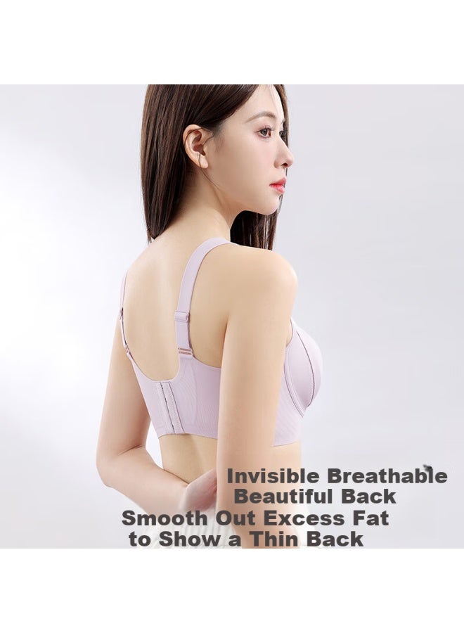 Gracewell Summer Seamless Thin Cool Push-up Bra Women's Breathable Hollow Cup Big Chest Small Anti-sagging Bra - Image 3