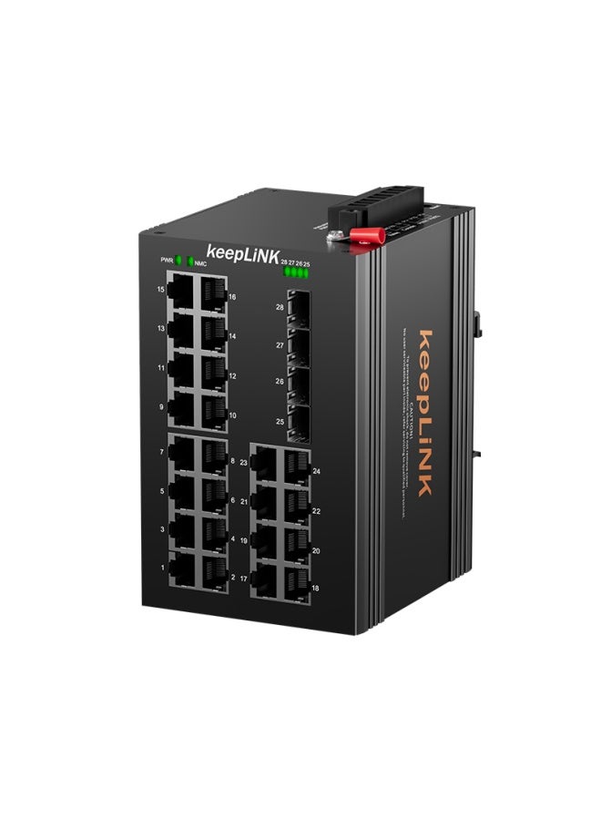 Keeplink Kp-9000-77-424g/v Industrial Grade Ethernet Switch 4-port Gigabit Fiber + 24-port Gigabit Ethernet Layer 3 Managed Din Rail Mounted - Image 2