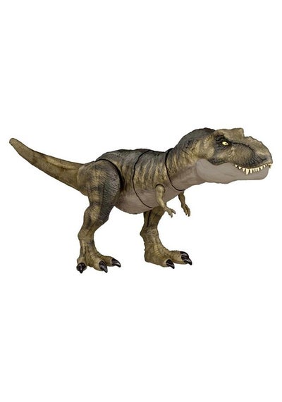 JURASSIC WORLD Toys ​Jurassic Dominion Thrash ‘N Devour Tyrannosaurus Rex Dinosaur Action Figure, 21 In Long With Sound, Chomp & Thrash Actions, Toy Gift With Physical And Digital Play, Multicolor