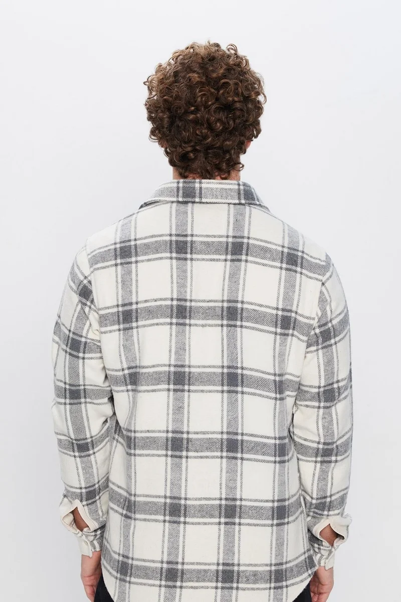 Tudors Men's Slim Fit Slim Fit Lumberjack Button-down Collar Checkered Winter Shirt