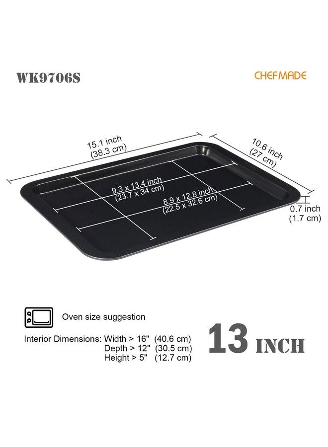 chefmade Baking Sheet Pan Nonstick 13Inch Rimmed Cookie Sheet Pan Bakeware 9.3" X 13.4" X 0.7" - Image 3