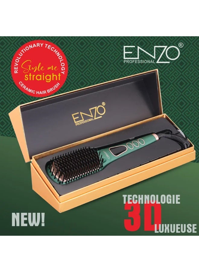 ENZO Professional فرشاة فرد الشعر الرطبة والجافة ENZO EN-4105 بتقنية الأيونات السلبية – تسخين سريع بتقنية PTC، شاشة LCD وتشطيب خالي من التجاعيد - Image 4