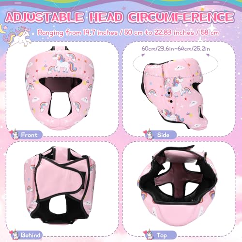 Arrowbash Boxing Headgear and Gloves Set for Kids 6oz Pink Unicorn Boxing Gloves and Wrestling Headgear Sparring Equipment for Boxing Kickboxing Muay Thai BJJ Karate Training - Image 3