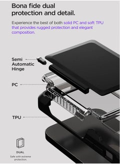 VRS Design Neo Flip iPhone 14 Pro MAX Case Cover Wallet with Semi Automatic Snap Door Credit Card Holder Slot [2 Cards] - Matte Black  - Image 5