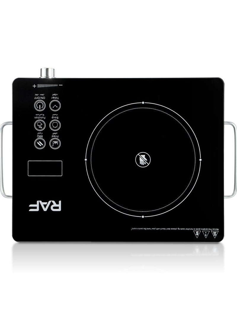 آر إيه أف موقد حثي محمول، موقد كهربائي ساخن بقوة ٣٥٠٠ واط، مزود بشعلة حثية. مستويات حرارة، إيقاف تلقائي، شاشة LED، مؤقت، شعلات حثية للطهي. - Image 1