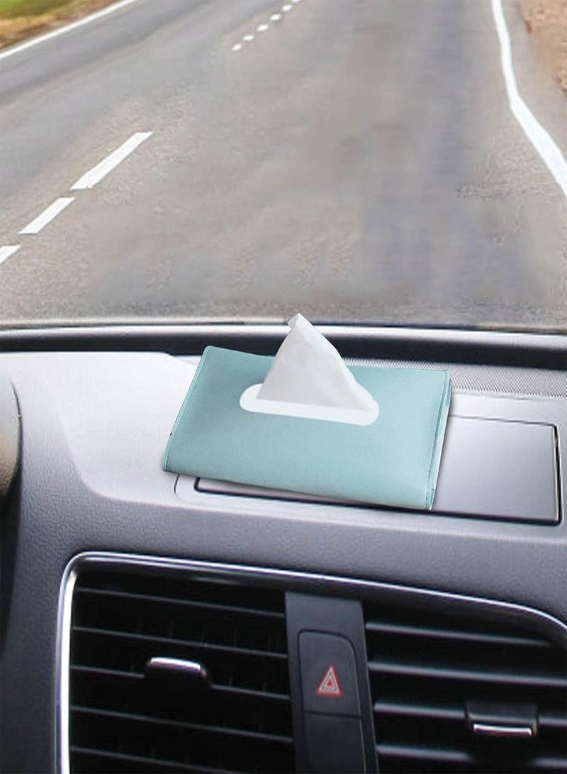 GGOOT Tissue Box Holder for Car,Auto PU Leather Tissue Box - Napkin Holder Car Storage Pouch Holder, Auto Interior Accessories, Allow Safe Driving  - Image 2