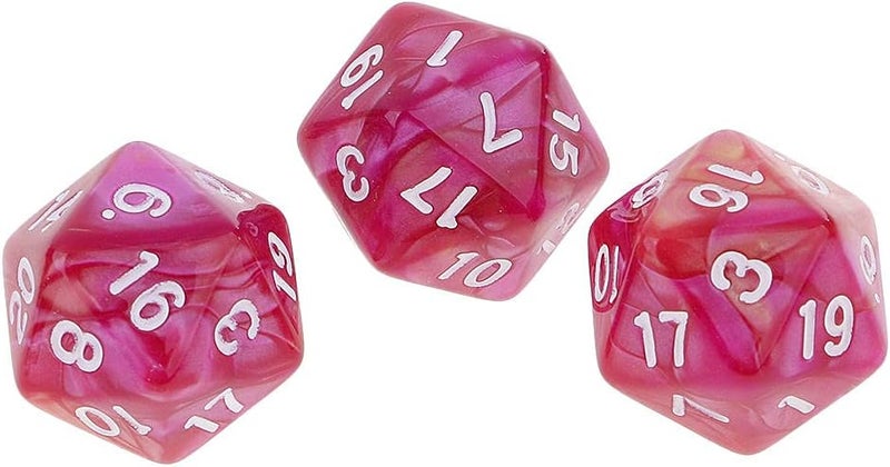 klarako 10pcs 20 Sided Dice D20 Polyhedral Dice for Game Dice - Purple Red, 16mm - Image 4