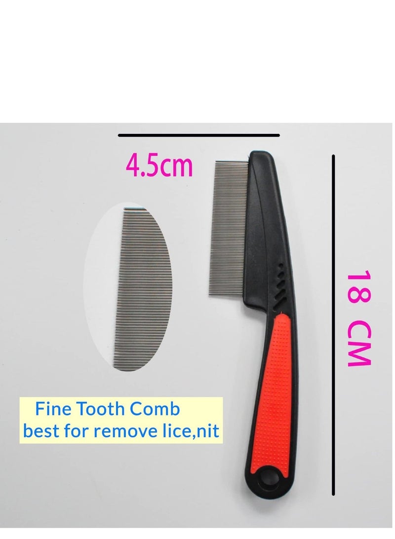 Stainless Steel Fine & Wide Tooth Comb, 2 Pcs Professional Dandruff Comb, High Strength Teeth Hair Combs, Grooming Tool for Kids and Adults