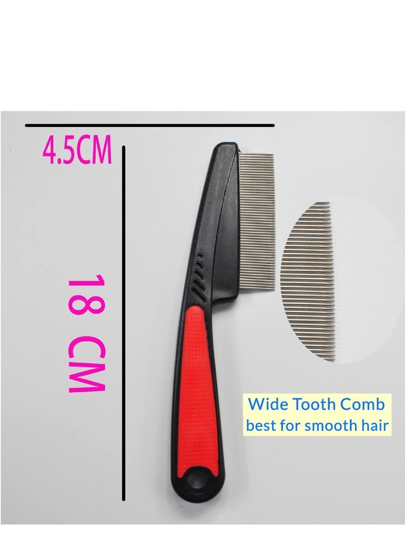Stainless Steel Fine & Wide Tooth Comb, 2 Pcs Professional Dandruff Comb, High Strength Teeth Hair Combs, Grooming Tool for Kids and Adults
