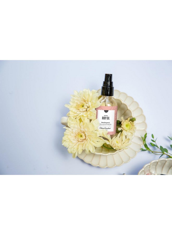 Edens Garden زيت الجسم العطري بالورد والبرغموت (مصنوع من زيوت أساسية نقية وفيتامين E رائع للتدليك والعناية اليومية بالبشرة) 2 أونصة - Image 2
