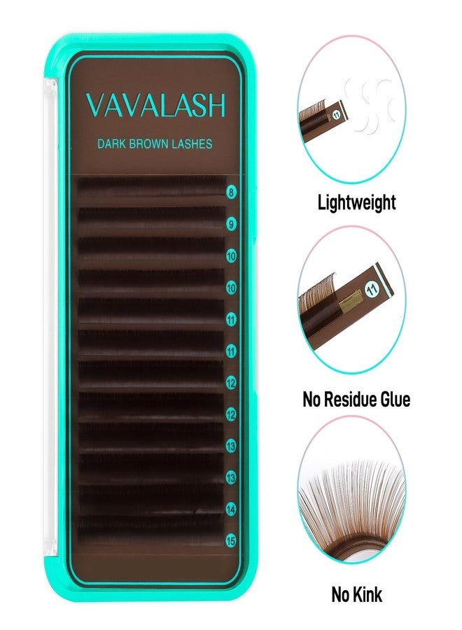 VAVALASH Colored Lash Extensions Dark Brown Eyelash Extensions 0.03 0.05 0.07 Volume Lash Extension 8-15mm Mixed Lashes C D Curl Premium color Lashes Extension(Dark Brown-0.05-C-8-15mm) - Image 4