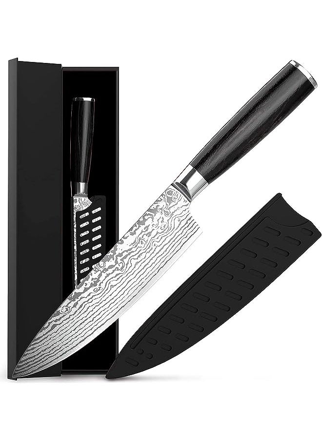 vesus Knife 8 Inches German High Carbon Stainless Steel Ultra Sharp Professional Kitchen Knife with Ergonomic Handle and Sheath Cover (Cover design may vary) Best Choice for Home Kitchen and Restaurant  - Image 1