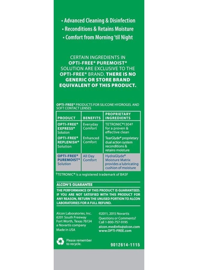 Opti-Free ALCON Opti-free Puremoist Multi-Purpose Disinfecting Solution, 4 Oz - Image 2