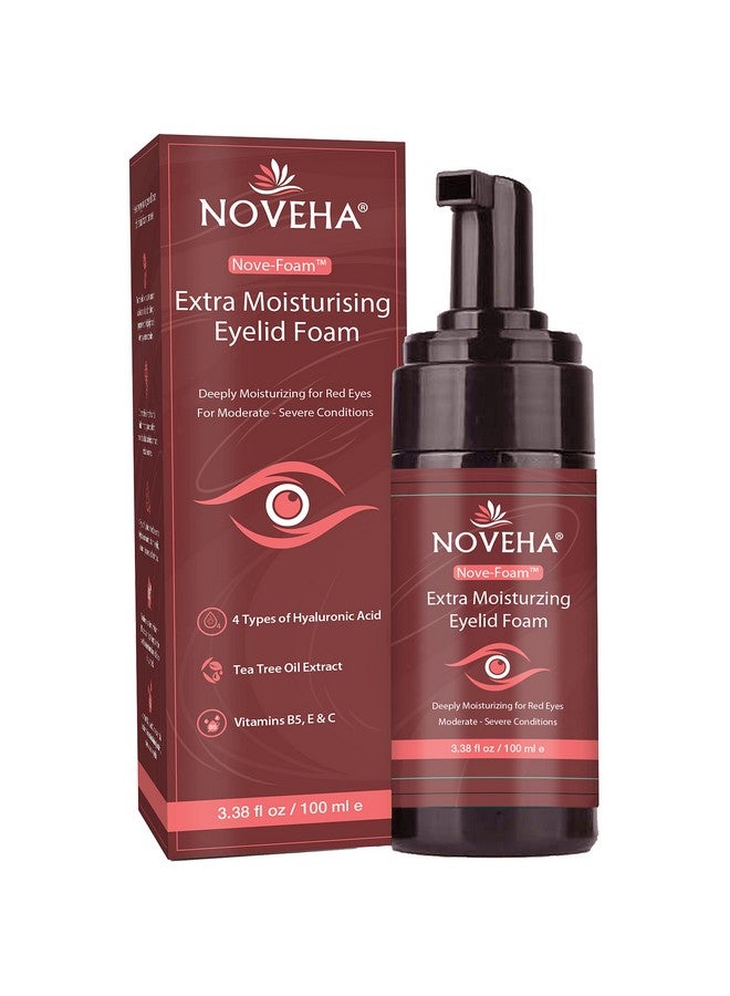 NOVEHA Extra Nove Eyelid Foaming Cleanser Daily Skincare For Eyelashes & Lids Eye Irritations Stye Eyes Skin Dryness Moisturize With Organic Ingredients For All Skin Types 3.38 Oz - Image 1