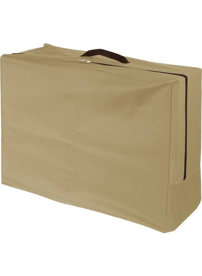 شنطة تخزين قماش، 1 سوستة، 1 يد، 72×58×28 سم - بيج - Image 2