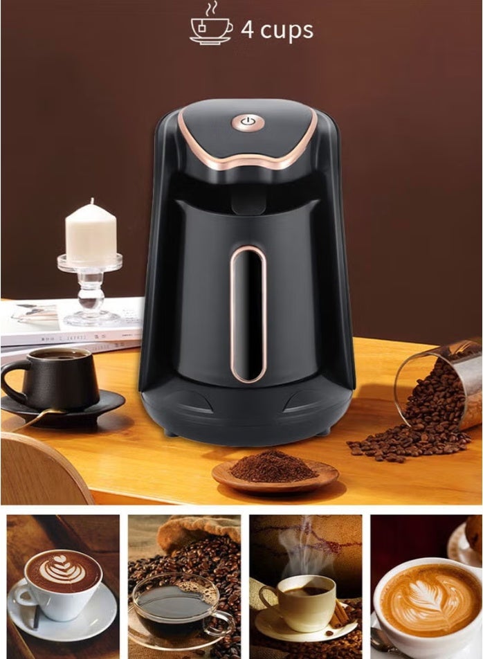 صانع القهوة التركية ، وعاء القهوة الكهربائية ، آلة صنع القهوة 3-5 أكواب 250 مل ، 600 واط ، تشغيل بضغطة زر واحدة، سهل التنظيف - Image 2