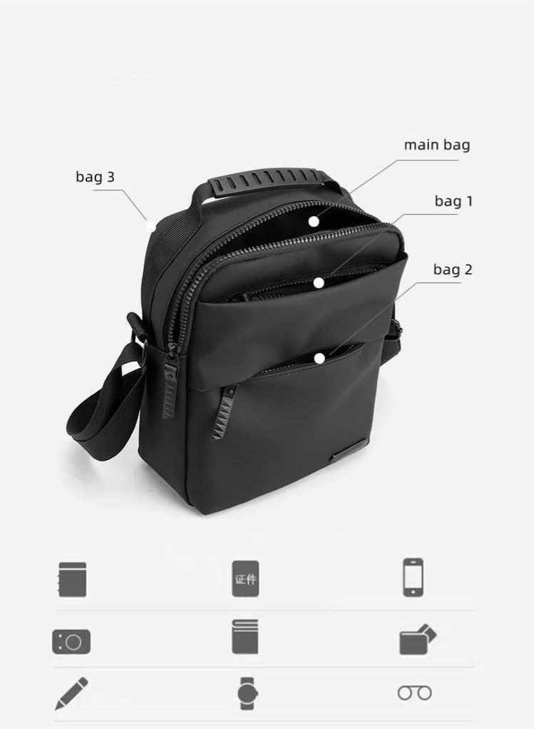 Bukela Sling Bag Crossbody Bag for Men Small Shoulder Bag for Men Chest side Bag Casual Daypack for Business Travel Cycling (Black) - Image 3