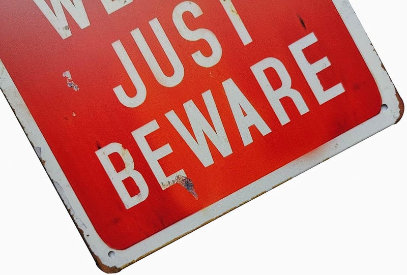 ERLOOD Beware of Well Just Vintage Metal Signs Garage Home Poster Wall Art Pub Bar Decor 12 X 8 - Image 3