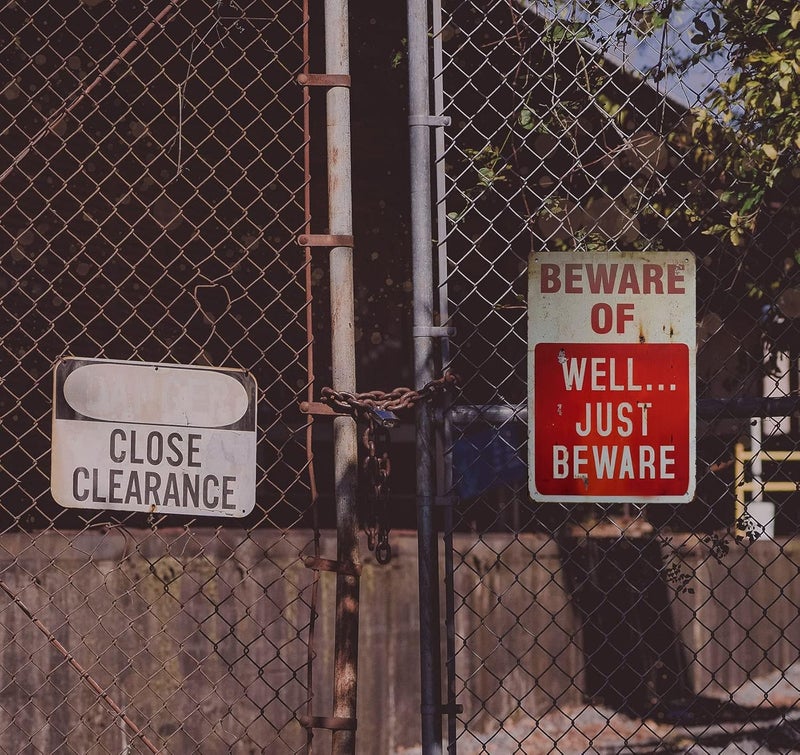 ERLOOD Beware of Well Just Vintage Metal Signs Garage Home Poster Wall Art Pub Bar Decor 12 X 8 - Image 5